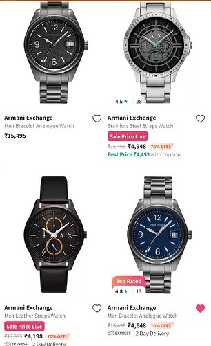 Armani Exchange Watches Coupon