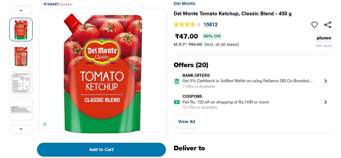 Del Monte Ketchup at ₹47