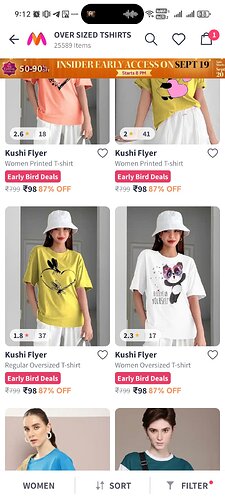 Myntra Women's Oversized T-Shirt Deal