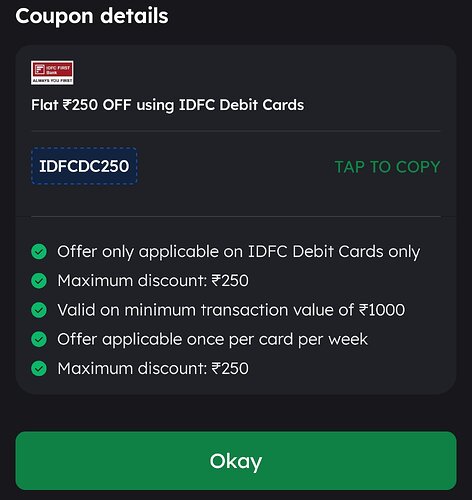 Zomato Swiggy IDFC Offer