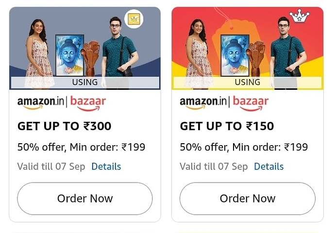 Amazon Bazaar Coupons Received