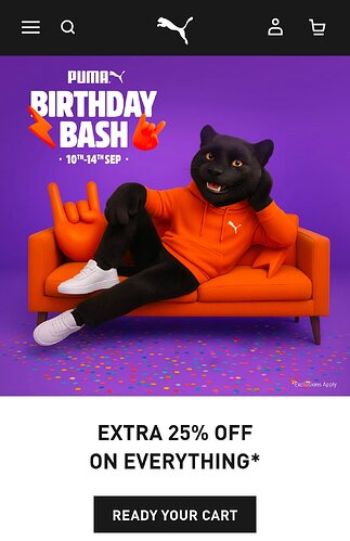 Puma Birthday Bash Offer Banner 1