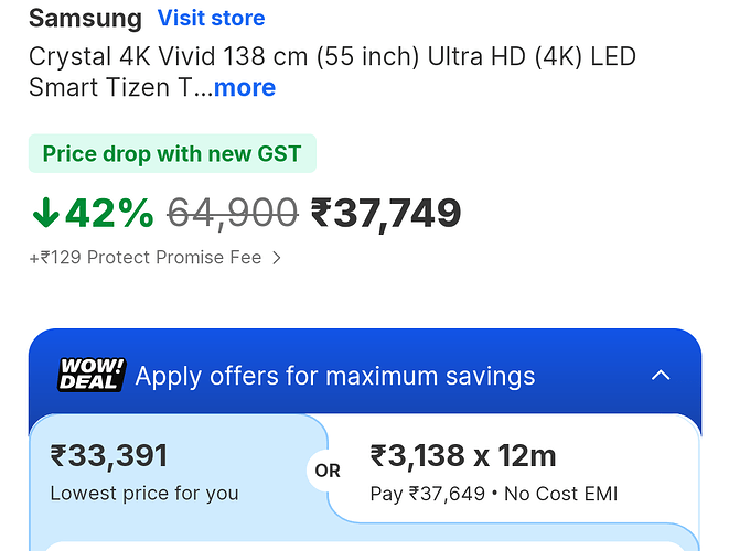 Samsung Crystal 4K Vivid 55-inch Smart TV