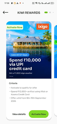 Kosmo Card Offer Details