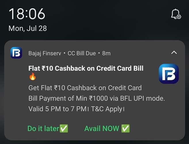 Bajaj Finserv Cashback Offer