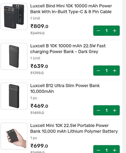 Portronics Luxcell Power Bank Deal on Bigbasket