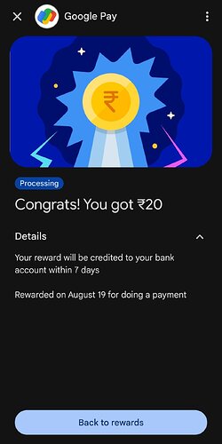 Google Pay Cashback Notification Example