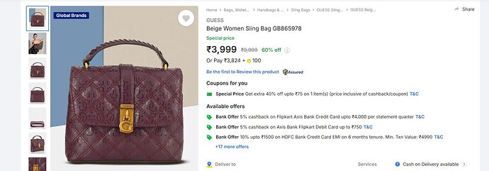 GUESS Beige Sling Bag