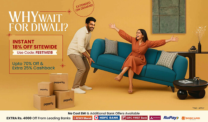 Pepperfry Diwali Sale Offers