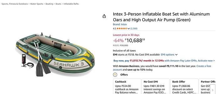Intex Explorer 300 Inflatable Boat Set