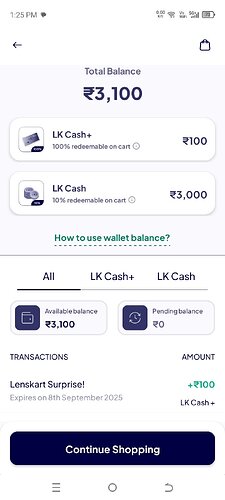 Lenskart ₹100 LK Cash+ Offer