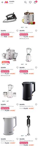 Sujata Products Offer on Myntra