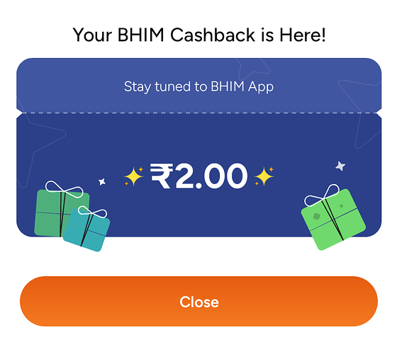 BHIM UPI Cashback Proof
