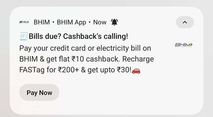 BHIM UPI Cashback Offer