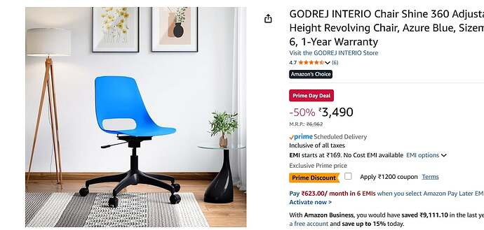 Godrej Interio Shine 360 Revolving Chair
