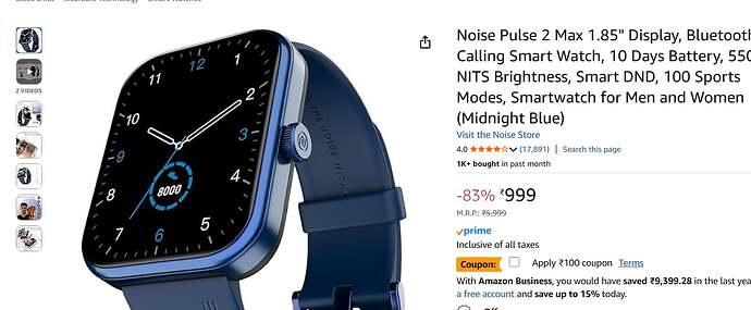Noise Smartwatch Offer on Amazon