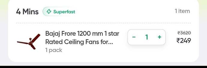 Bajaj Fan Deals on Swiggy Instamart