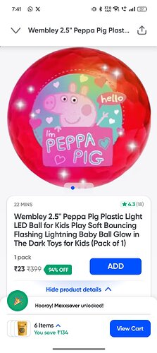 Wembley Peppa Pig LED Ball