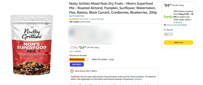 Nutty Gritties Mixed Nuts