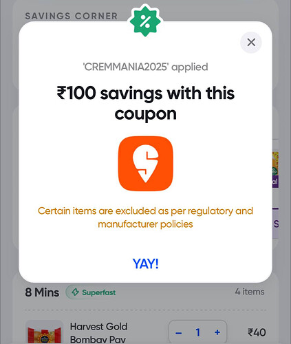 Swiggy Instamart Harvest Modern Bread Offer