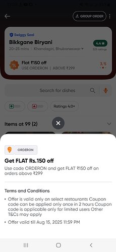 Swiggy ₹150 Off Offer