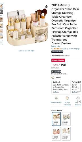 ZUKU Makeup Organizer