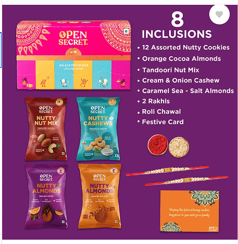 Open Secret Rakhi Gift Box Contents