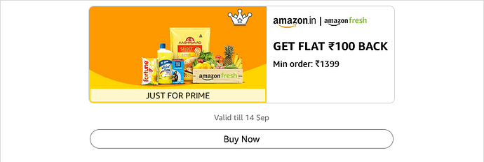 Amazon Fresh Cashback Offer