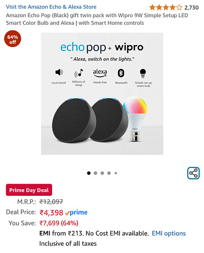 Amazon Echo Pop Twin Pack Deal