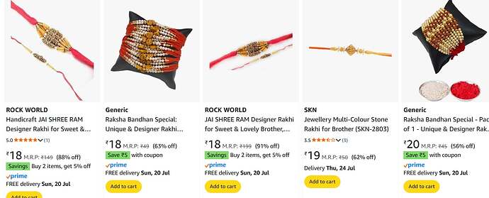 Rakhi Sale on Amazon
