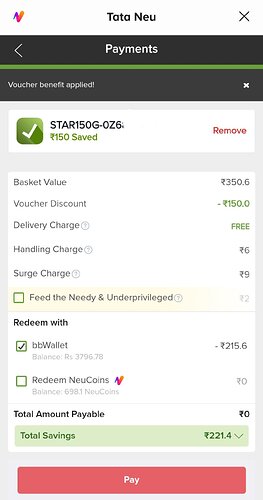 Bigbasket Tata Neu Offer Details