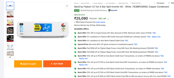 MarQ by Flipkart AC