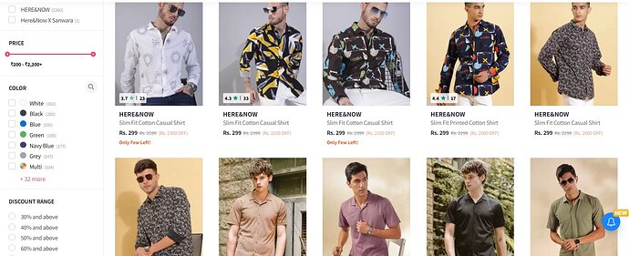 Here & Now Men's Shirts Myntra Deal