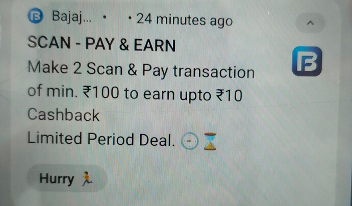 Bajaj Finserv Scan & Pay Cashback Offer
