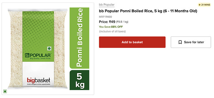 BB Popular Ponni Boiled Rice Deal