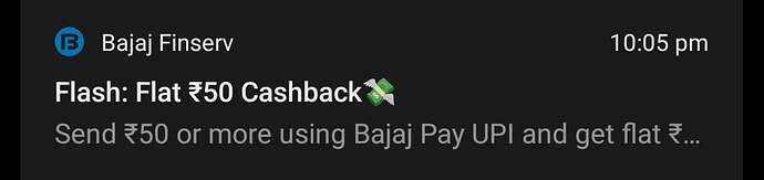 Bajaj UPI Cashback Offer