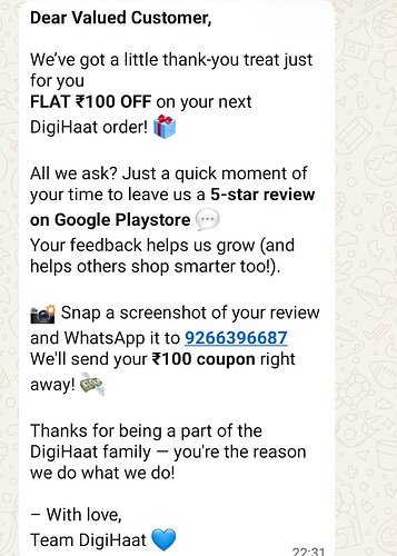 DigiHaat Play Store Review Steps