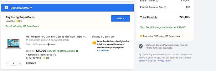 Additional Offer Screenshot
