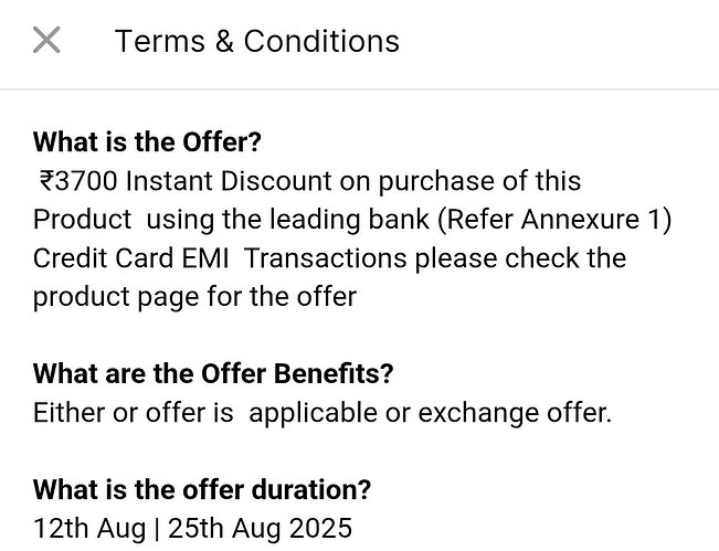 Additional EMI Offer