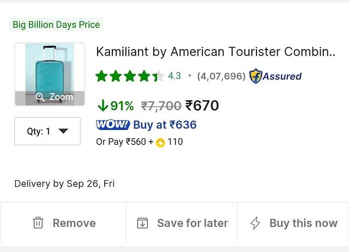 Kamiliant American Tourister Triprism 55cm Cabin Suitcase Blue