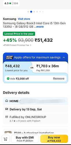 Samsung Galaxy Book3 Laptop Deal