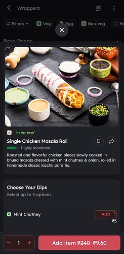 Screenshot of Zomato offer