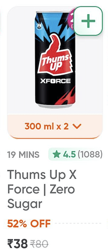 Thums Up X Force Zero Sugar Instamart Deal