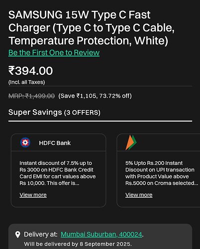 Samsung 15W Type-C Fast Charger