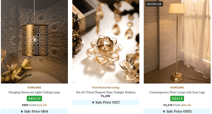 Ajio Lamps Diyas Candles Offer