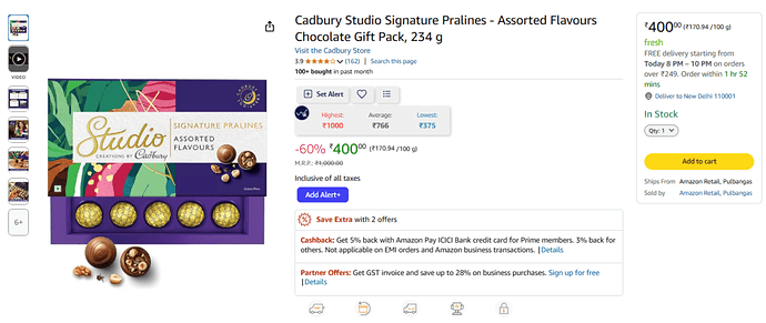 Cadbury Studio Pralines