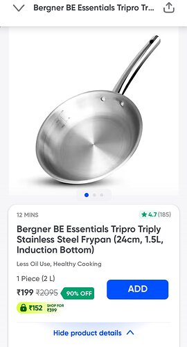 Bergner Steel Fry Pan 2L