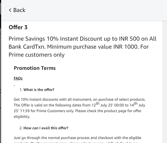 Amazon Prime Bank Card Discount Offer
