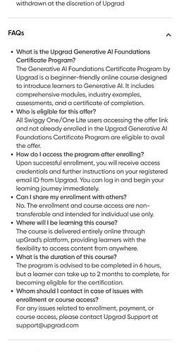 UpGrad Generative AI Certificate