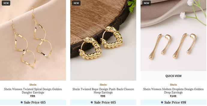 Shein Earrings on Ajio